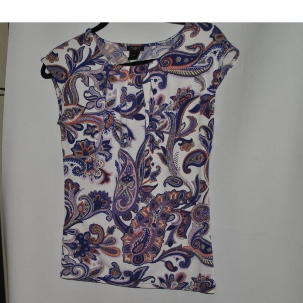 Ann Taylor Purple Floral Paisley Top Size XS